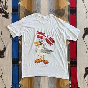 Vintage 80s Seagull Animals Funny Humor T-Shirt Size XL Single Stitch 1987
